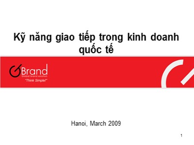 Bài giảng Kỹ năng giao tiếp trong kinh doanh quốc tế