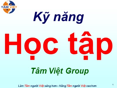 Bài giảng Kỹ năng học tập