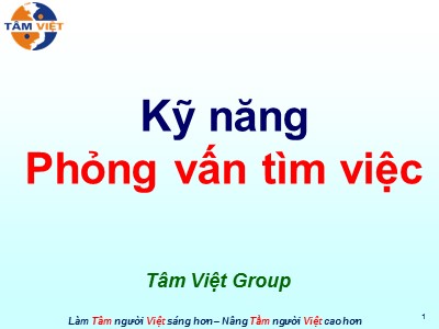 Bài giảng Kỹ năng phỏng vấn tìm việc