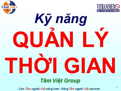 Bài giảng Kỹ năng quản lý thời gian