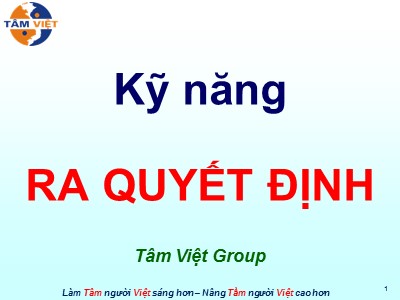 Bài giảng Kỹ năng ra quyết định