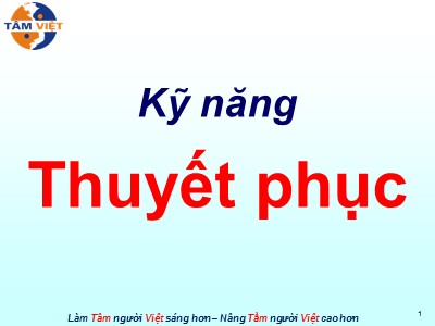 Bài giảng Kỹ năng thuyết phục