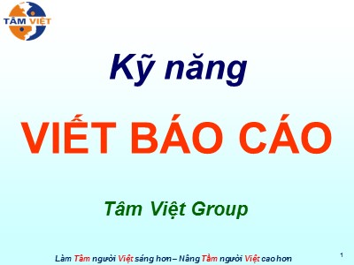 Bài giảng Kỹ năng viết Báo cáo