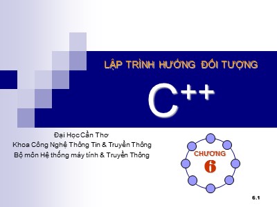 Bài giảng Lập trình hướng đối tượng C++