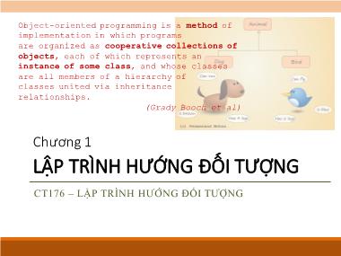 Bài giảng Lập trình hướng đối tượng - Chương 1: Lập trình hướng đối tượng