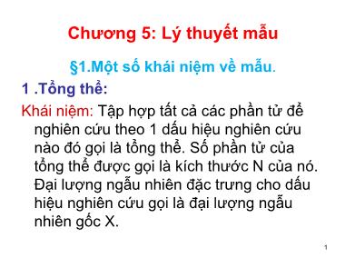 Bài giảng Lý thuyết mẫu