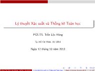 Bài giảng Lý thuyết xác suất và thống kê toán học - Chương 5: Mẫu ngẫu nhiên và các đặc trưng - Trần Lộc Hùng