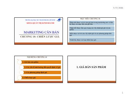 Bài giảng Marketing căn bản - Chương 10: Chiến lược giả