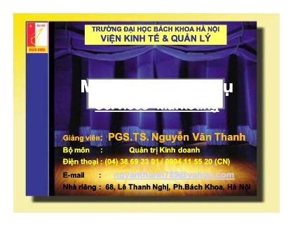 Bài giảng Marketing công nghiệp - Nguyễn Văn Thanh