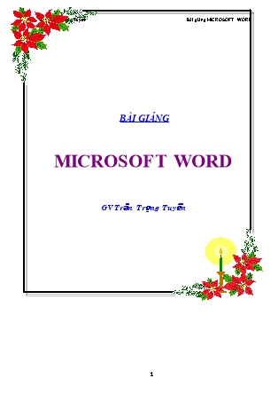 Bài giảng Microsoft Word - Trần Trọng Tuyến