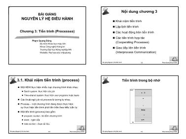 Bài giảng Nguyên lí hệ điều hành - Chương 3: Tiến trình (Processes)