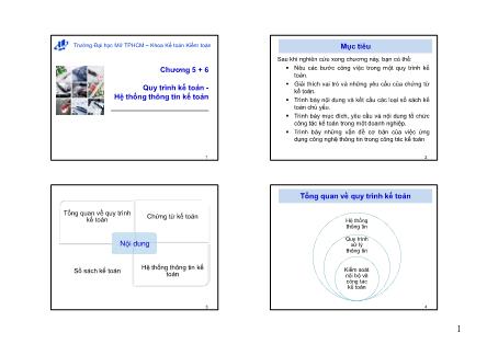 Bài giảng Nguyên lí kế toán - Chương 5 + 6: Quy trình kế toán - Hệ thống thông tin kế toán