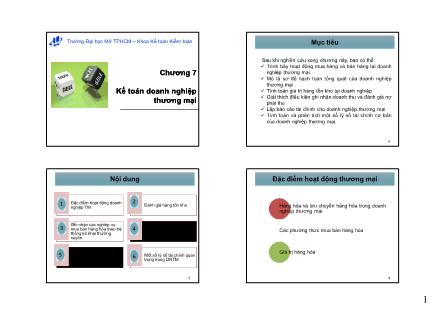 Bài giảng Nguyên lí kế toán - Chương 7: Kế toán doanh nghiệp thương mại