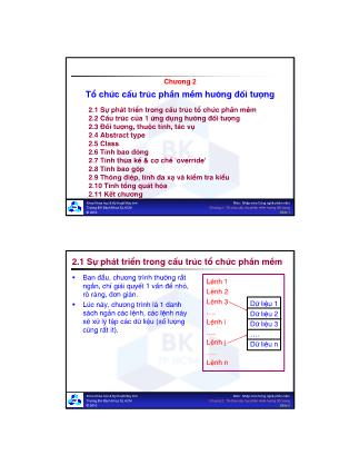 Bài giảng Nhập môn Công nghệ phần mềm - Chương 2: Tổ chức cấu trúc phần mềm hướng đối tượng