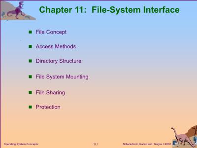 Bài giảng Operating system Concepts - Chapter 11: File System Interface