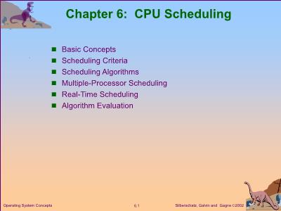 Bài giảng Operating system Concepts - Chapter 6: CPU Scheduling