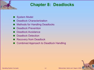 Bài giảng Operating system Concepts - Chapter 8: Deadlocks