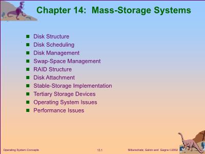 Bài giảng Operating system Concepts - Module 14: Mass - Storage Systems