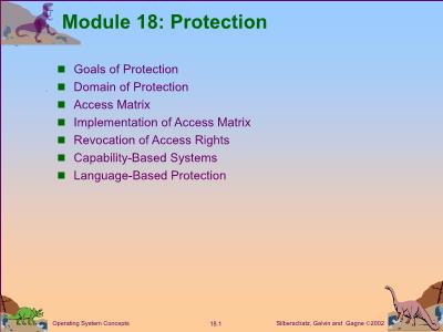 Bài giảng Operating system Concepts - Module 18: Protection