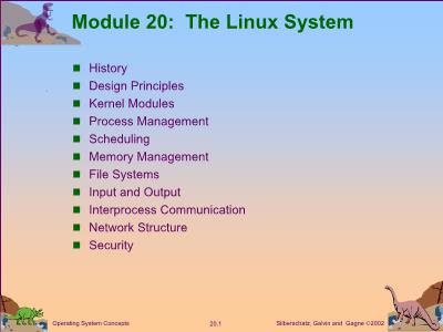 Bài giảng Operating system Concepts - Module 20: The Linux System (Chuẩn kiến thức)