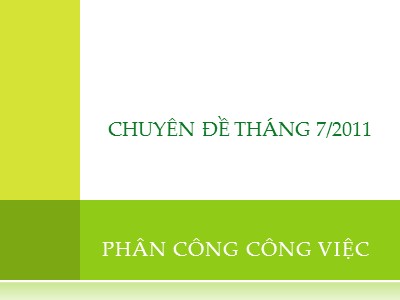 Bài giảng Phân công công việc