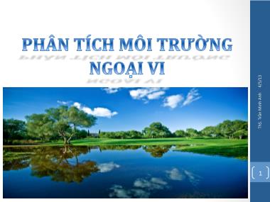 Bài giảng Phân tích môi trường ngoại vi