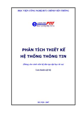 Bài giảng Phân tích thiết kế hệ thống thông tin - Trần Đình Quế