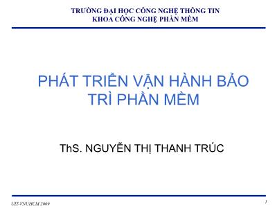 Bài giảng Phát triển vận hành bảo trì phần mềm - Chương 4: Khả năng sử dụng lại và kiểm thử - Nguyễn Thị Thanh Trúc