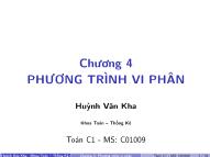 Bài giảng Phương trình vi phân - Huỳnh Văn Kha