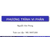 Bài giảng Phương trình vi phân - Nguyễn Văn Phong