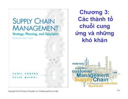 Bài giảng quản lí chuỗi cung ứng - Chương 3: Các thành tố chuỗi cung ứng và những khó khăn - Phạm Phi Yến