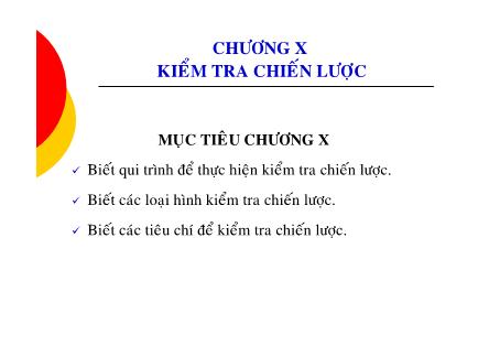 Bài giảng Quản trị chiến lược - Chương 10: Kiếm tra chiến lược