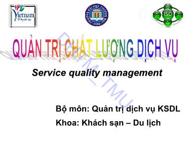 Bài giảng Quản trị Dịch vụ KSDL