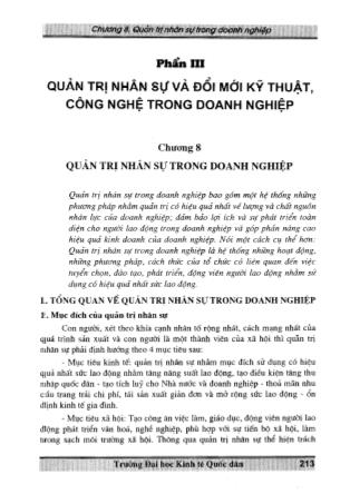 Bài giảng quản trị doanh nghiệp - Phần 3: Quản trị nhân sự và đổi mới kĩ thuật, công nghệ trong doanh nghiệp