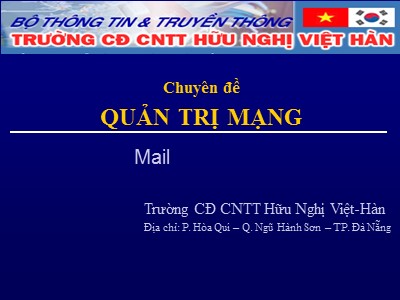 Bài giảng Quản trị mạng (Chuẩn kiến thức)