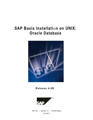 Bài giảng SAP Basis Installation on UNIX: Oracle Database