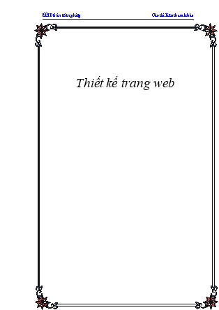 Bài giảng Thiết kế trang web