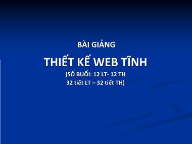 Bài giảng Thiết kế Web tĩnh