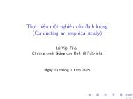 Bài giảng Thực hiện một nghiên cứu định lượng - Lê Việt Phú