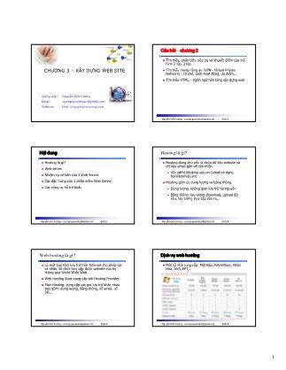 Bài giảng Thương mại điện tử - Chương 3: Xây dựng Website - Nguyễn Đức Cường