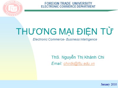 Bài giảng Thương mại điện tử - Chương 4: E - Contact - Nguyễn Thị Khánh Chi