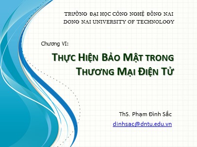 Bài giảng Thương mại điện tử - Chương 5 + 6 - Phạm Đình Sắc