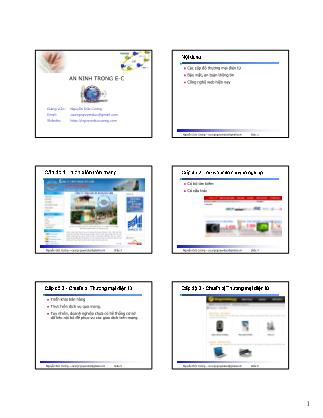 Bài giảng Thương mại điện tử - Chương 5: An ninh trong E commerce - Nguyễn Đức Cường
