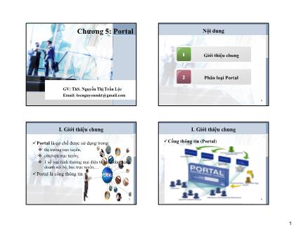 Bài giảng Thương mại điện tử - Chương 5: Portal - Nguyễn Thị Trần Lộc