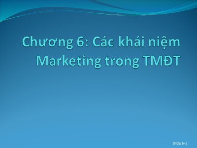 Bài giảng Thương mại điện tử - Chương 6: Các khái niệm Marketing trong TMĐT