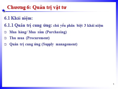 Bài giảng Thương mại điện tử - Chương 6: Quản trị vật tư