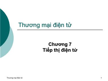 Bài giảng Thương mại điện tử - Chương 7:Tiếp thị điện tử