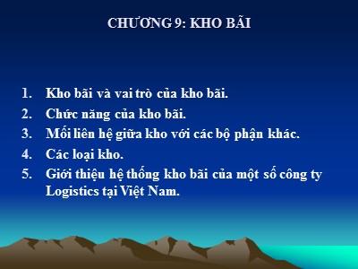 Bài giảng Thương mại điện tử - Chương 9: Kho bãi