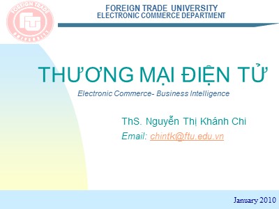 Bài giảng Thương mại điện tử - Nguyễn Thị Khánh Chi