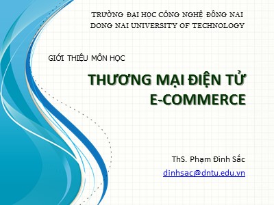 Bài giảng Thương mại điện tử - Phạm Đình Sắc